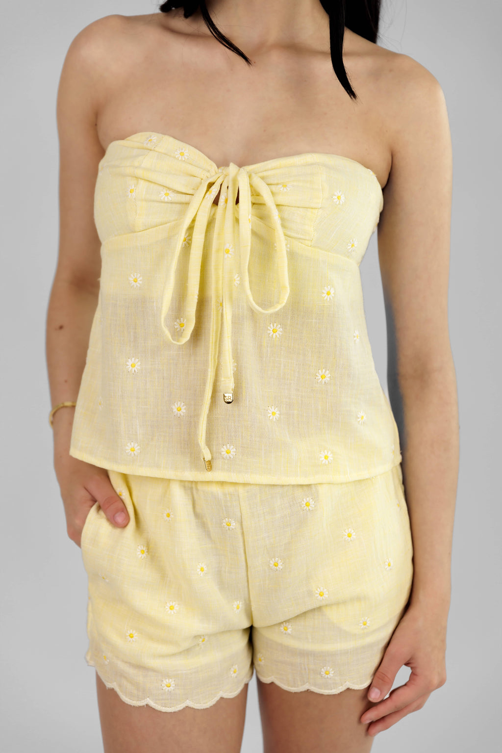 "Laura" Yellow Halter Top