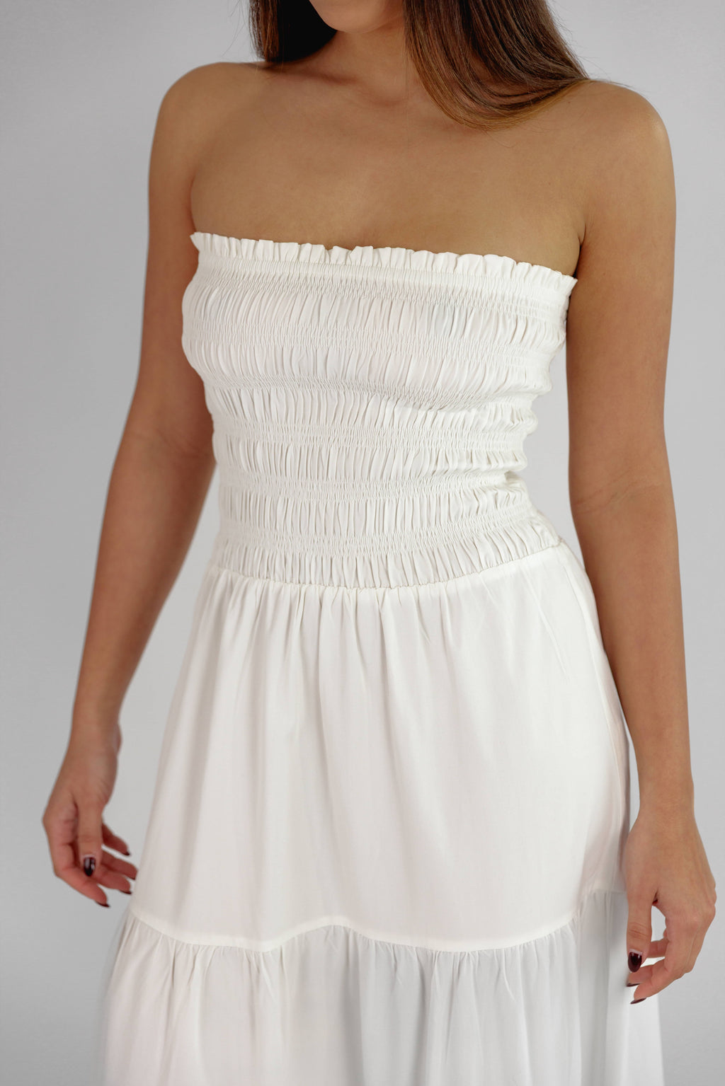 "Ashley" Midi Strapless Dress