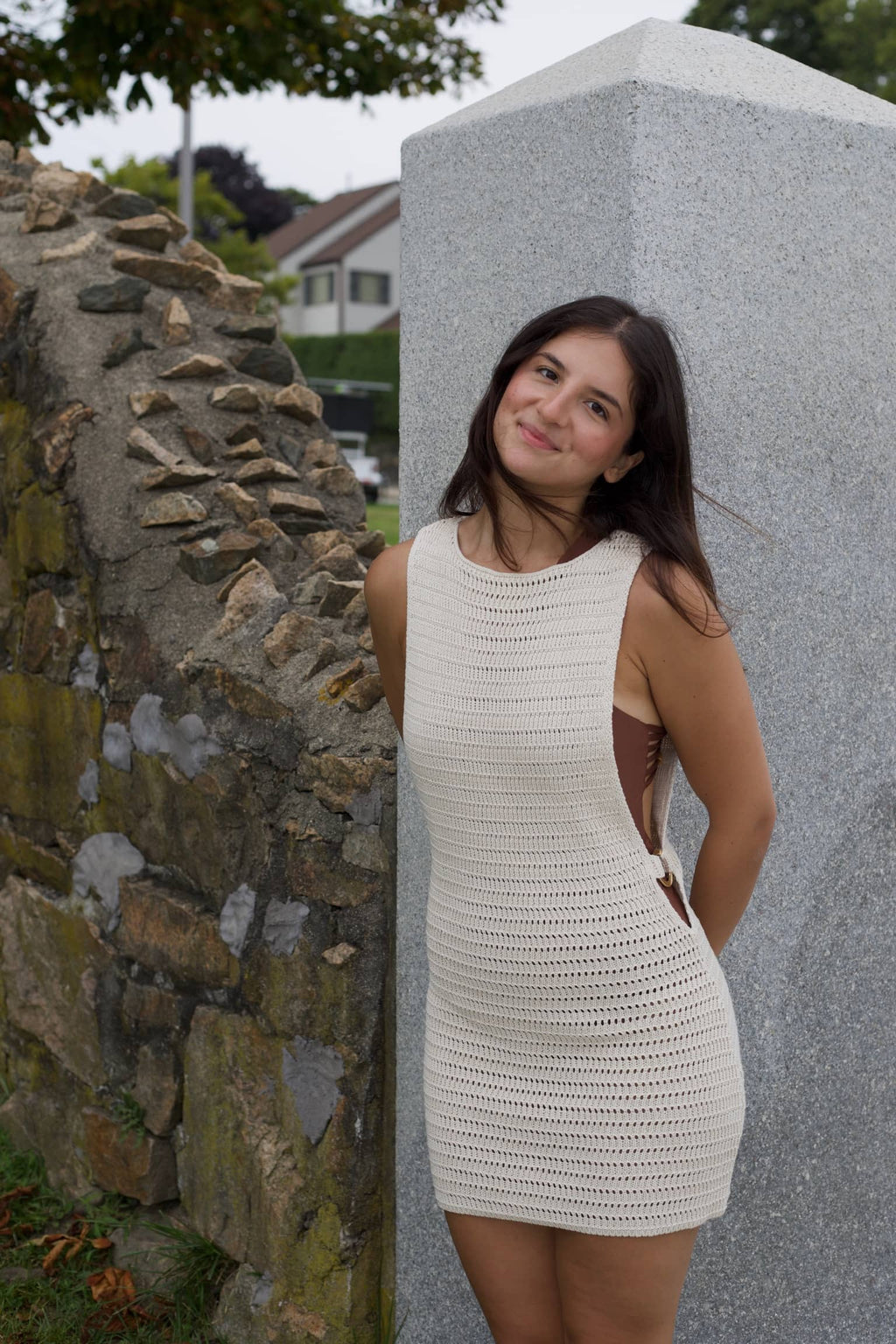 Newport Knit Mini Dress – Sleeveless Open Back Beach Cover-Up