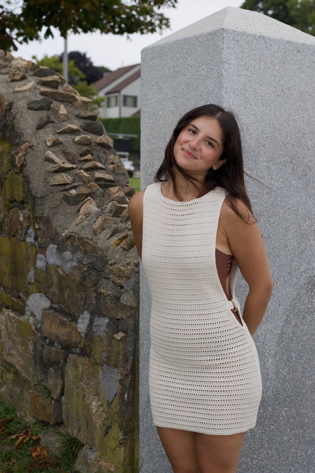 Newport Knit Mini Dress – Sleeveless Open Back Beach Cover-Up