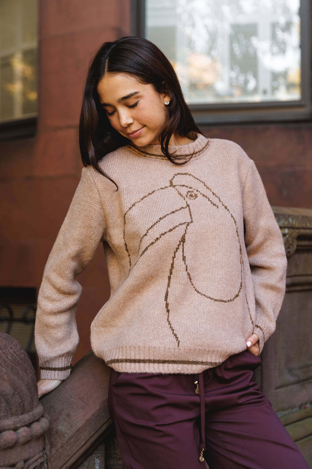 Talia Oversized Toucan Knit Sweater