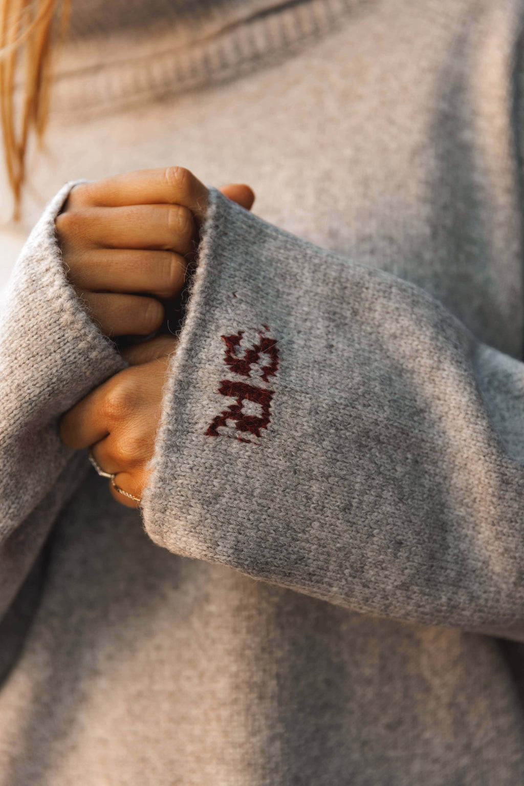 Alexa High-Neck Asymmetrical Knit Sweater