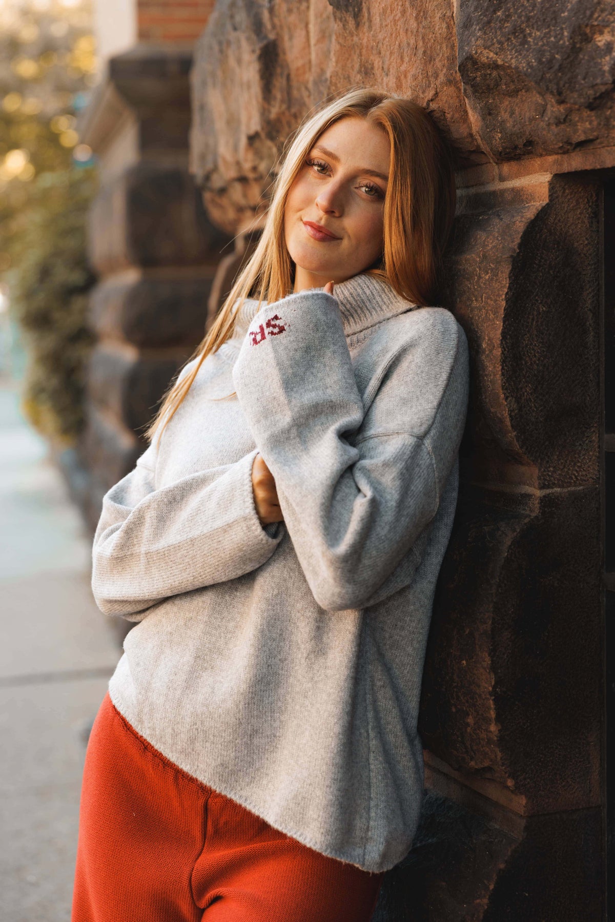 Alexa High-Neck Asymmetrical Knit Sweater