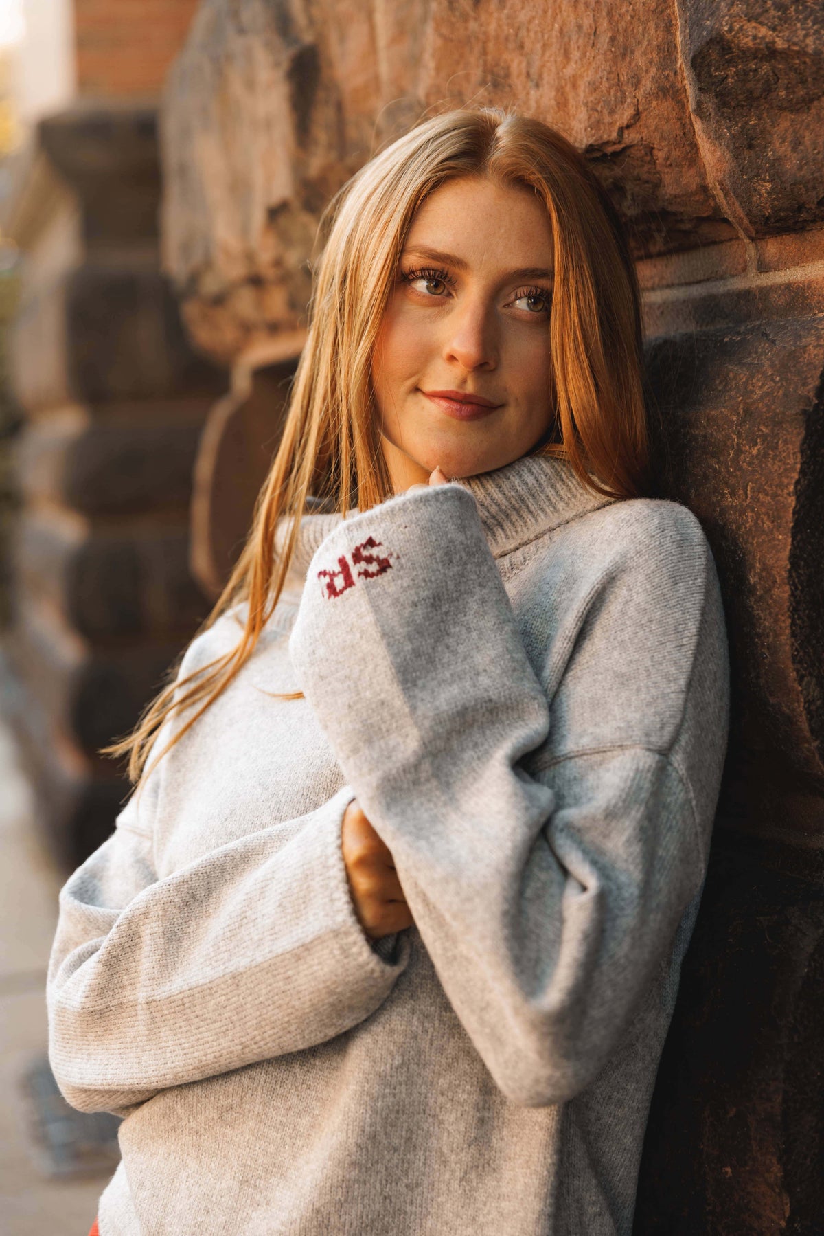 Alexa High-Neck Asymmetrical Knit Sweater
