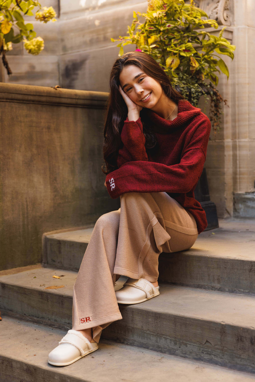 Alexa High-Neck Asymmetrical Knit Sweater