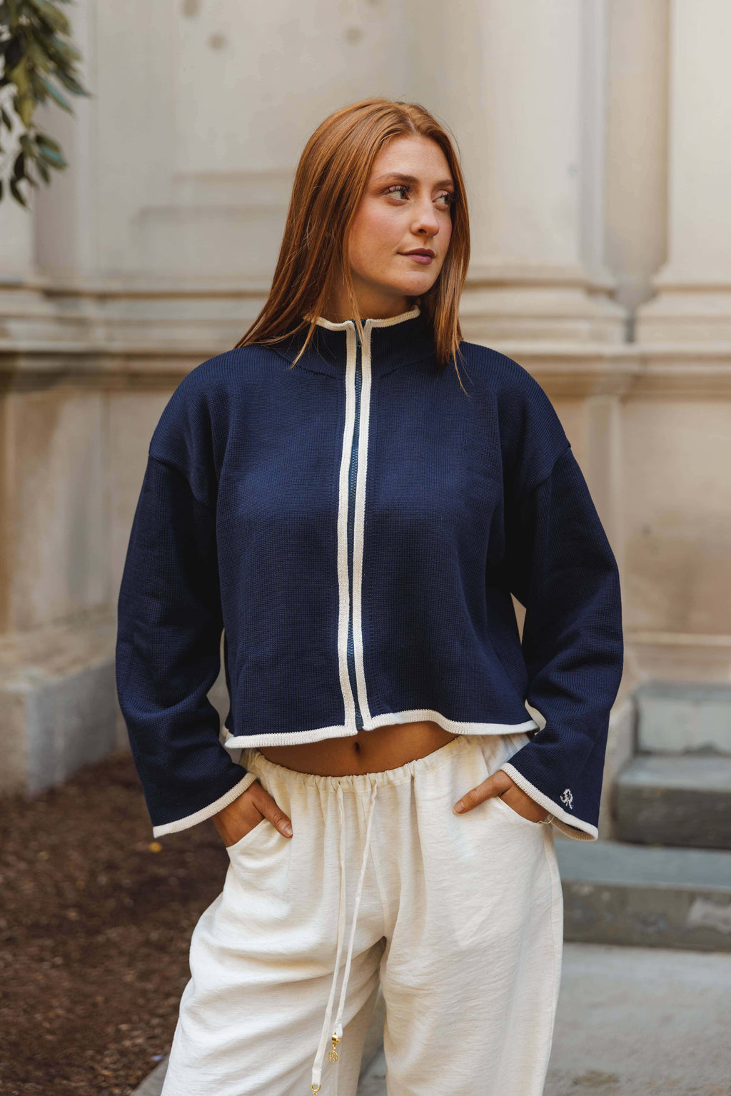 Tessa Zip Up Knit Sweater