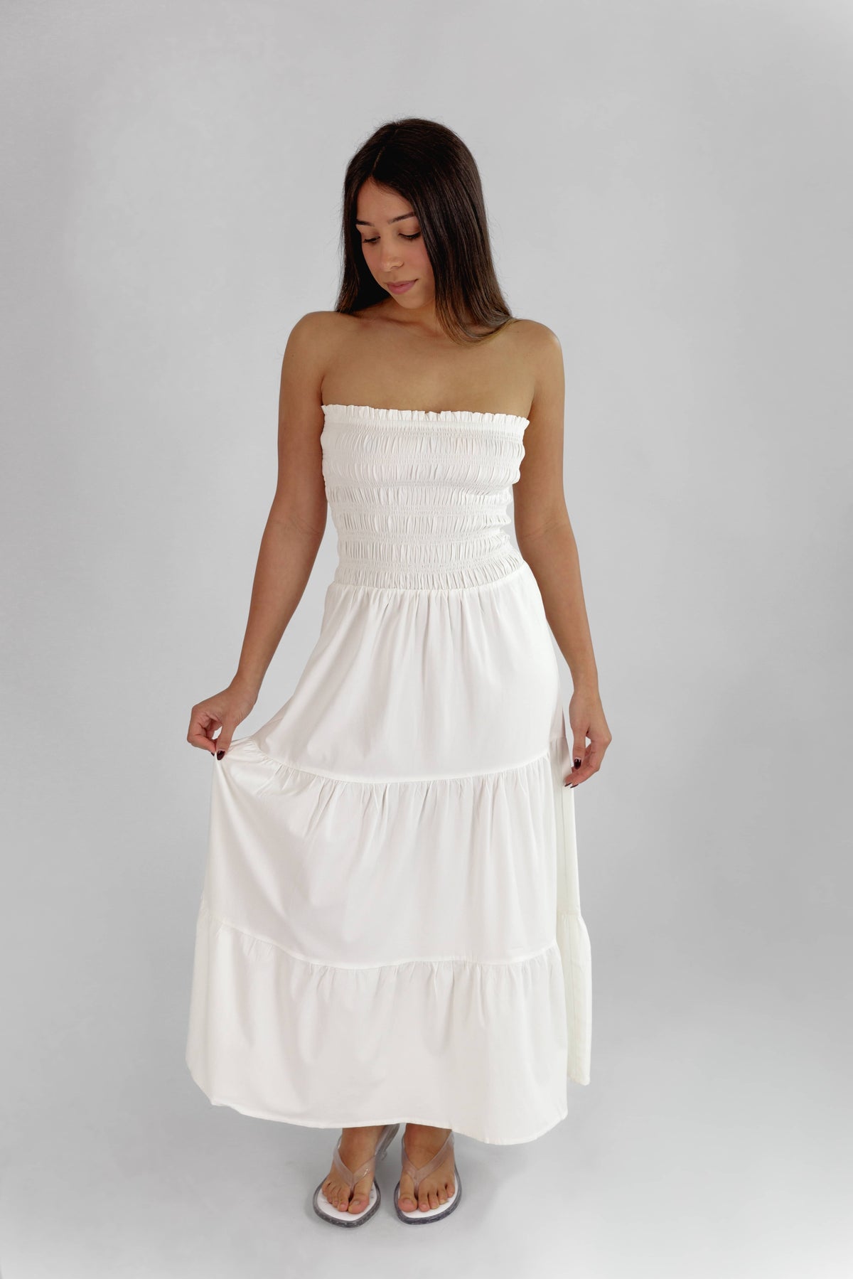 "Ashley" Midi Strapless Dress