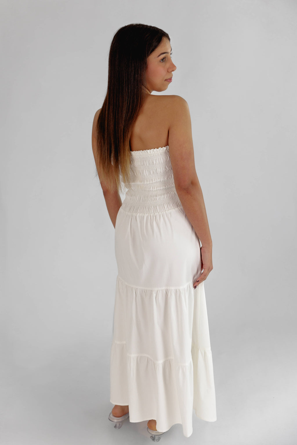 "Ashley" Midi Strapless Dress