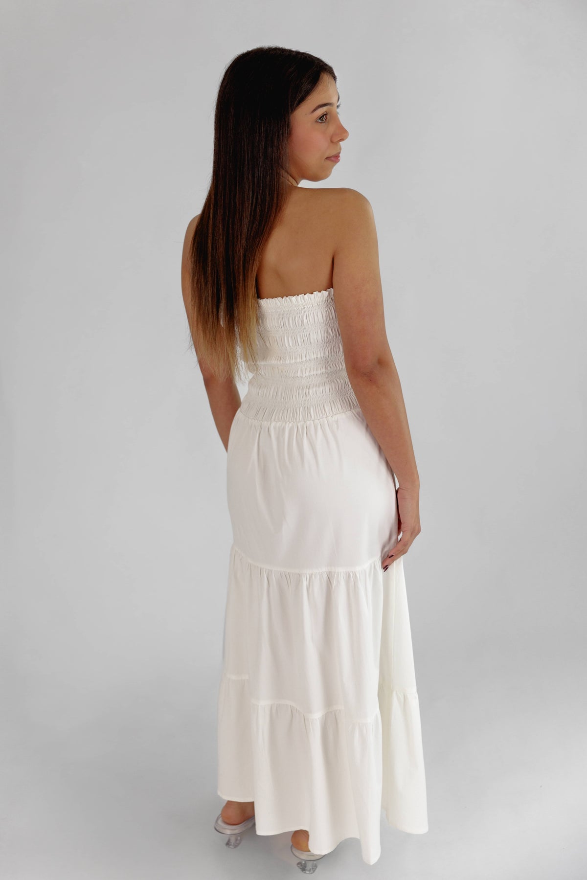 "Ashley" Midi Strapless Dress